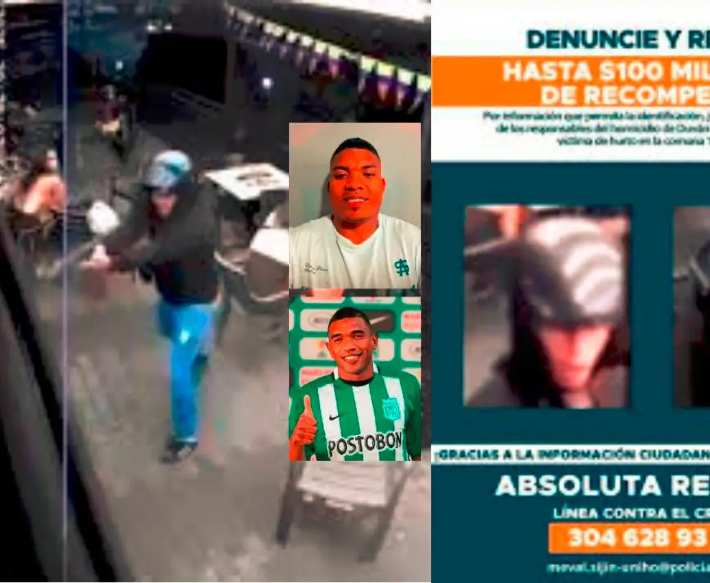 Las autoridades capturaron a Cristian Gómez García, alias Cocoliso, por el robo al exjugador de Atlético Nacional, Elkin Blanco, que acabó con el homicidio de Duván Alexánder Mosquera Vargas. FOTOS: CORTESÍA Y EL COLOMBIANO