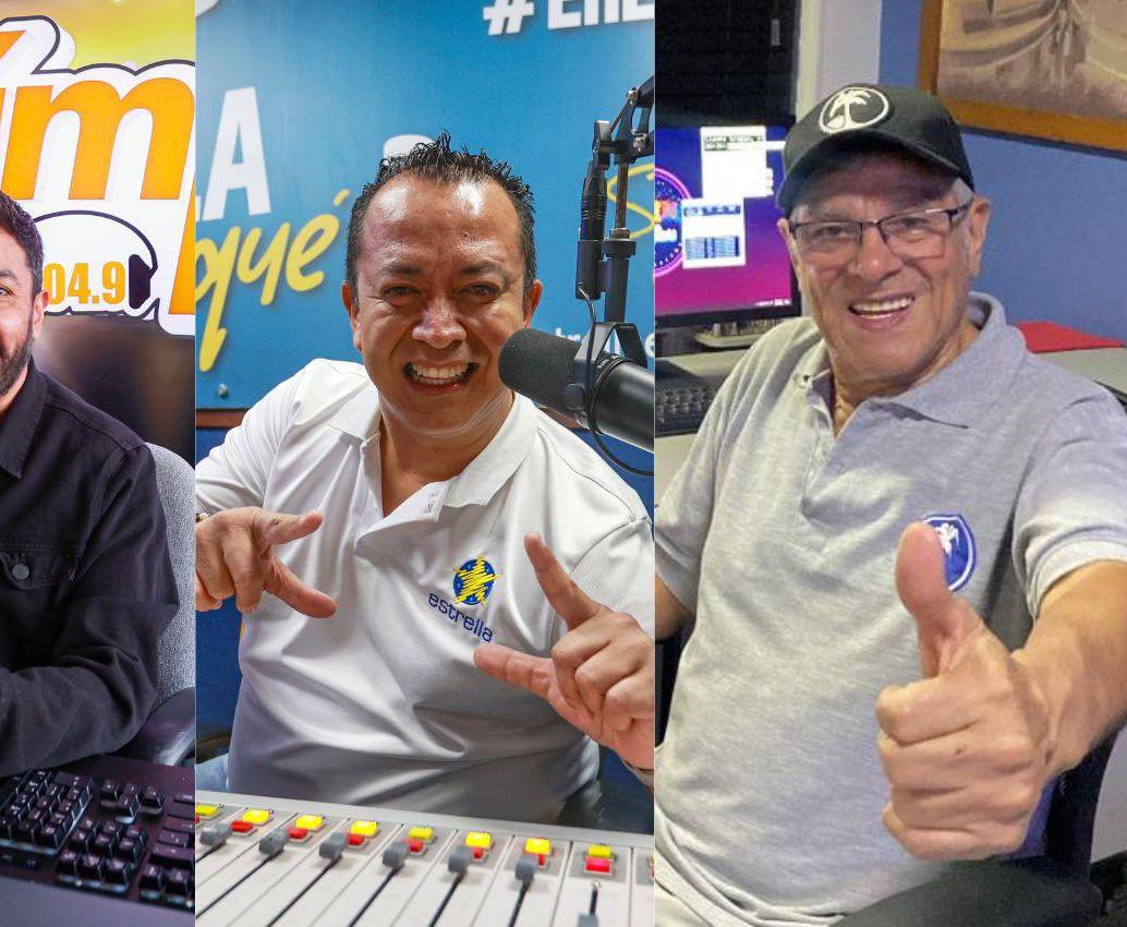 Estas son tres de las voces más icónicas de fin de año: John Jander Garcia (izq.), director de Olímpica Stereo; Williamson Serna (centro.), productor y locutor de Estrella Stereo, y Orlando Hernández (der.), más conocido como El Buho Salsero, de Latina Stereo.<b><span class="mln_uppercase_mln"> </span></b>FOTOS: Manuel Saldarriaga
