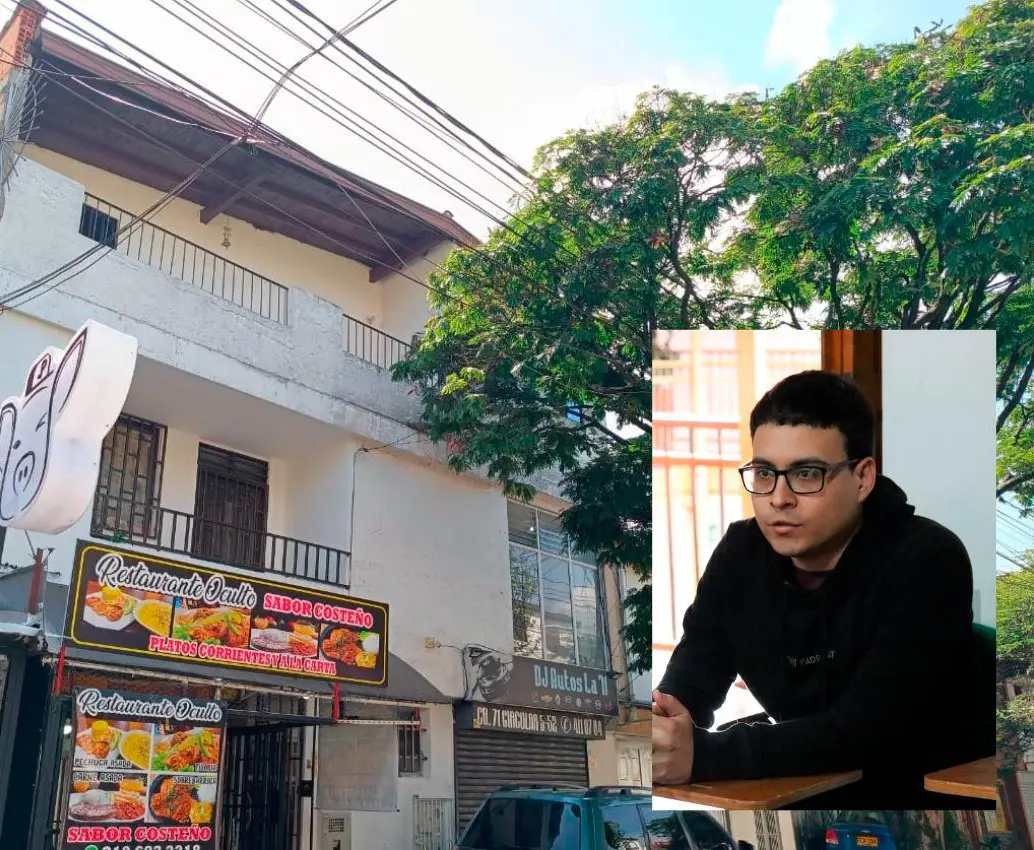 En esta vivienda del barrio Laureles, occidente de Medellín, ocurrió el asesinato del personero Federico Hull Marín (detalle), de 27 años, el pasado 15 de marzo. FOTOS: Susana Cogua Pérez y cortesía