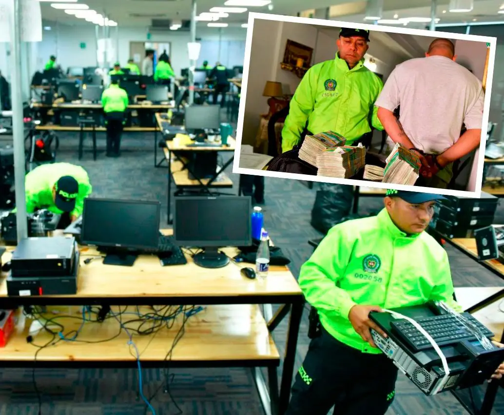 Las autoridades desmantelaron el call center que tenían instalado para contactar a las víctimas y hacerle la oferta para que invirtieran sus recursos a cambio de millonarias rentabilidades que nunca llegaban. FOTO: CORTESÍA