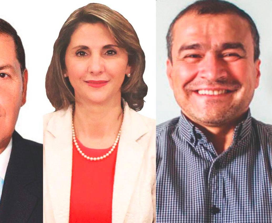 De izquierda a derecha, los ternados para ser contralor de Antioquia: Juan Fernando Castrillón Benjumea, Laura Emilse Marulanda Tobón y Juan Carlos Herrera Toro. FOTOS: CORTESÍA