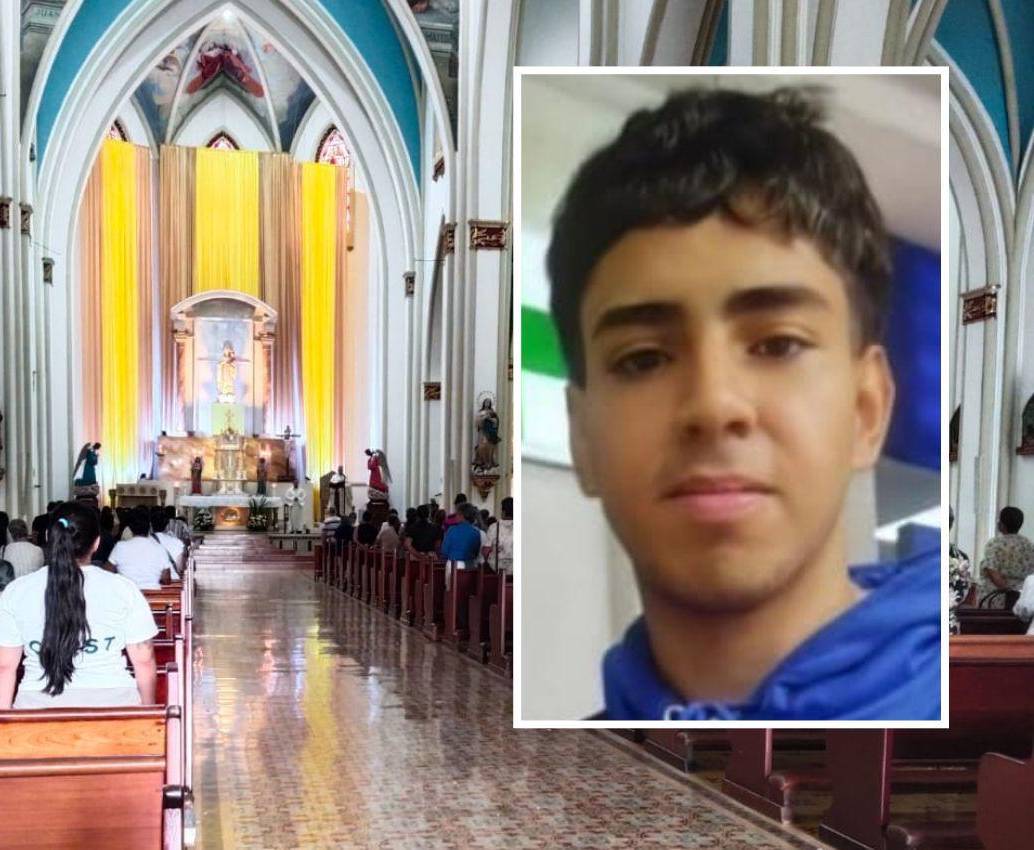 Luego de que se cumplieran dos semanas sin que se tuviera rastro alguno de Juan José Taborda Arroyave, de 21 años, los familiares hicieron una misa en la iglesia principal del municipio de Andes, Suroeste antioqueño. A la fecha no hay pistas de su paradero. FOTOS: CORTESÍA CONEXIÓN SUR