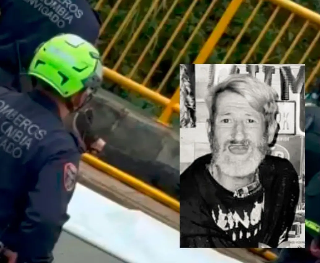 Personal del Cuerpo de Bomberos de Envigado ayudaron con la recuperación del cuerpo de Gustavo Alberto Tamayo, de 45 años, quien era conocido en Envigado como Peio Neio.