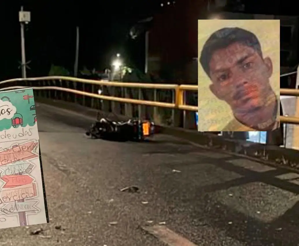 Laurence Torres Pineda (detalle) murió luego de perder el control de su motocicleta contra un separador. Llevaba en su bolsillo una lista de sueños que pretendía cumplir y que se quedaron tras este golpe. FOTOS: CORTESÍA EL ITAGÜISEÑO
