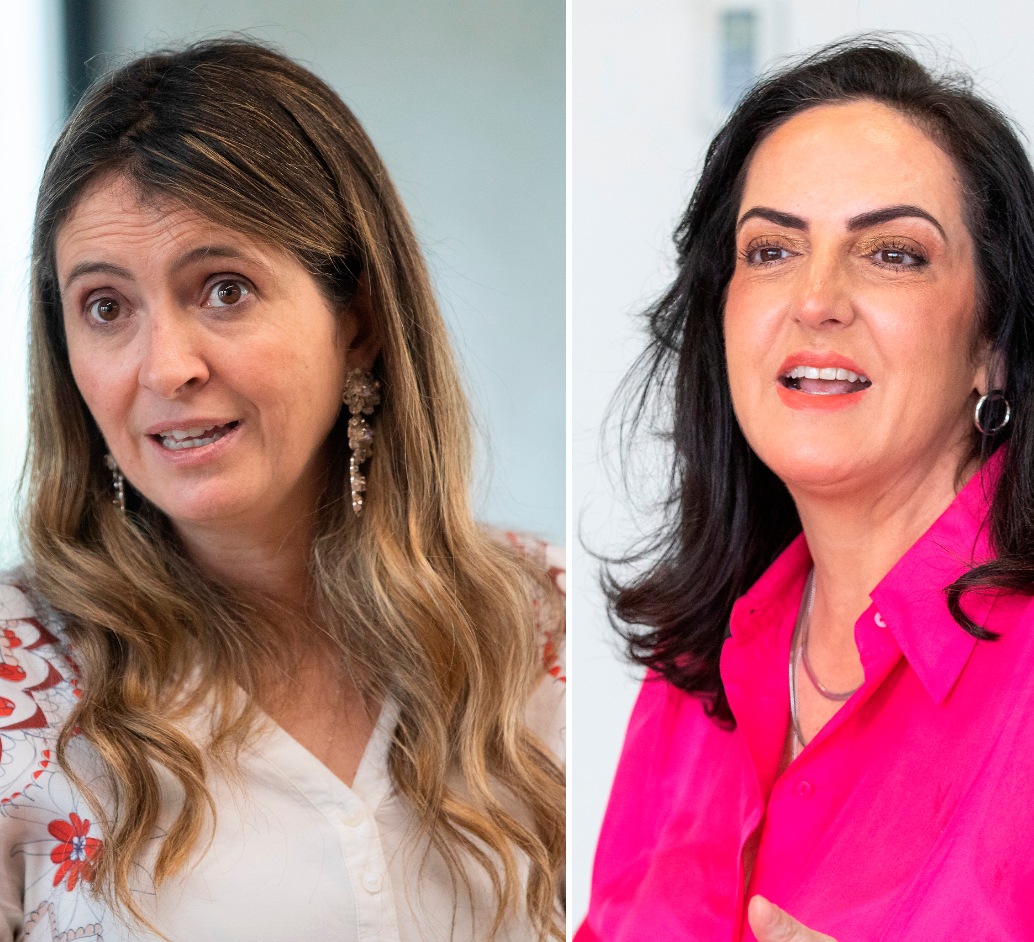 Las senadoras Paloma Valencia y María Fernanda Cabal, del Centro Democrático, fueron precandidas en 2022 y la candidatura de su partido finalmente la obtuvo Óscar Iván Zuluaga. FOTOS CAMILO SUÁREZ