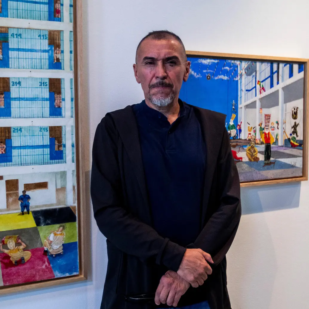 Las obras de Juan Carlos Ledezma se están exponiendo en la Sala U Nuevas Cartografías, Bloque 24 Universidad Nacional de Colombia, Facultad de Arquitectura. FOTO<b> </b>Julio César Herrera.