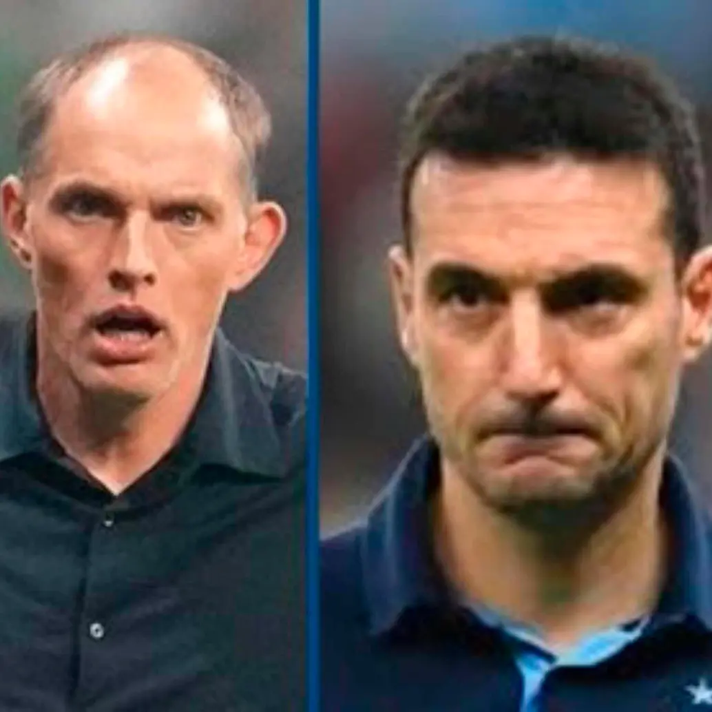 Los técnicos Thomas Tuchel y Lionel Scaloni son dos estilos diferentes que se miden en el Mundial de Norteamérica por el paso a la final. FOTO PANTALLAZO