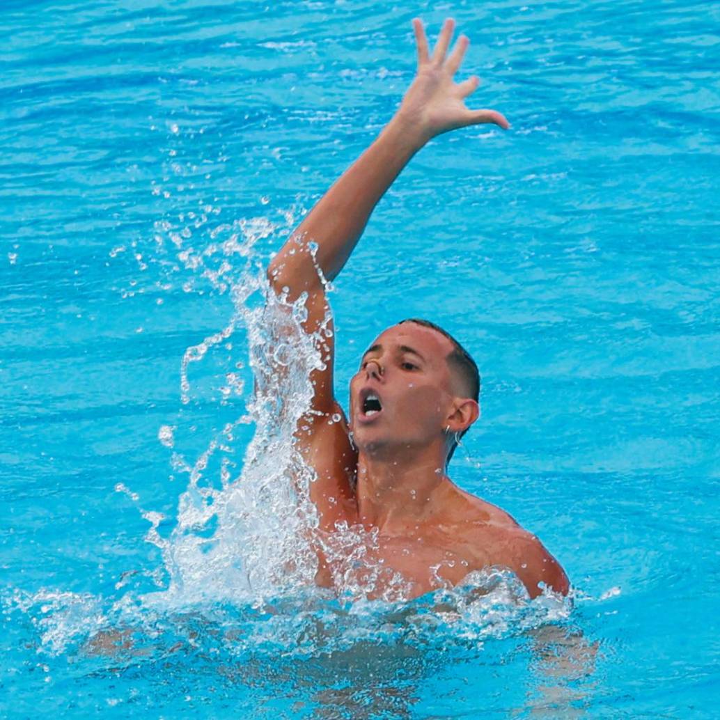 Gustavo Sánchez Acero acumula 10 años en la natación artística y ha sido medallista mundial tanto en la modalidad individual como en el dúo mixto. <span class="mln_uppercase_mln">FOTO</span> <b><span class="mln_uppercase_mln">manuel Saldarriaga</span></b>