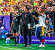 Néstor Lorenzo y Amaranto Perea durante el partido ante Ghana. FOTO: <b>Juan Antonio Sánchez</b>
