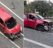 El carro fue impactado por una papa bomba cuando transitaba por la calle 13 con carrera 100. FOTO: X: @robertoortizu / @AntonioMinotta