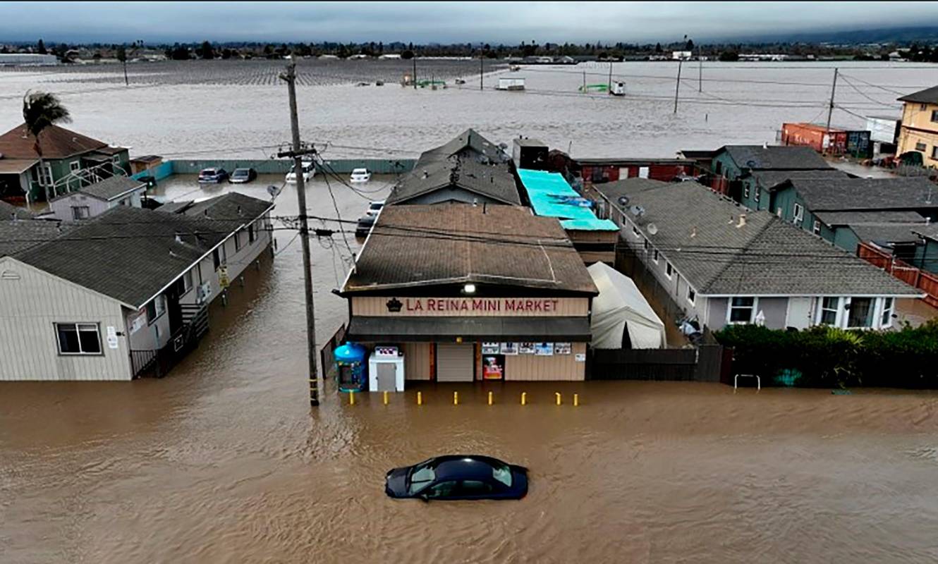 El estado de California en EE.UU. ajusta más de dos semanas inundada y las lluvias continúan. Foto: Getty