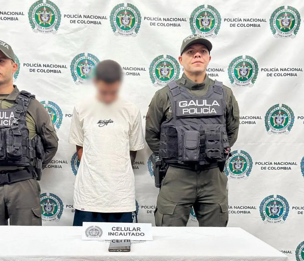 Alias La Chinga fue capturado en el barrio El Poblado, de Medellín. FOTO: Cortesía