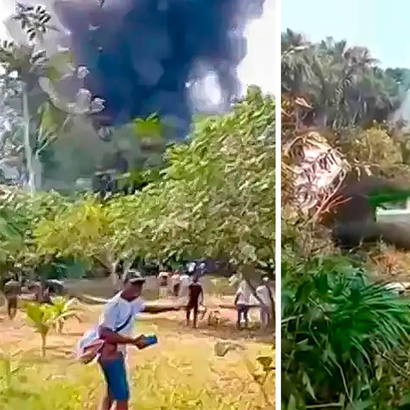 Las imágenes y videos del accidente son impactantes. Las llamas consumen la aeronave mientras se escuchan gritos de la gente llegando al punto. Foto: Captura de video