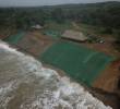 Aspecto de uno de los sistemas para frenar la erosión costera en el Urabá antioqueño. FOTO: Cortesía Gobernación de Antioquia