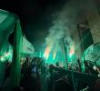 Cerca de 1.500 aficionados del cuadro verde se concentraron afuera del hotel de Nacional en Sao Paulo. FOTO: CORTESÍA EMILIANO ACOSTA
