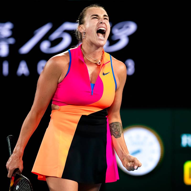 La tenista bielorrusa Aryna Sabalenka ocupa el primer puesto del ranking mundial de la WTA. Buscará su tercer triunfo en Australia. Foto: GETTY