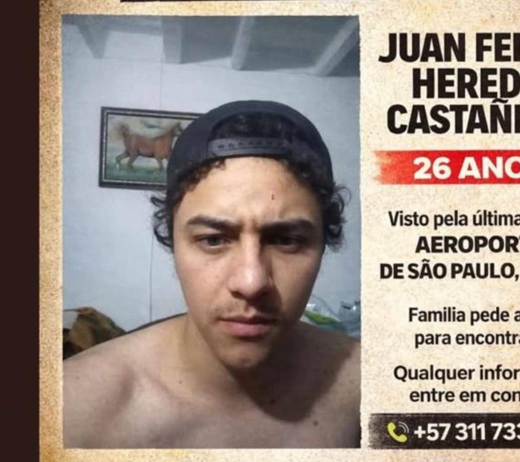 Según publicaciones en redes sociales, Juan Felipe fue visto por última vez en el aeropuerto de Sao Paulo, en Brasil. FOTO Cortesía.