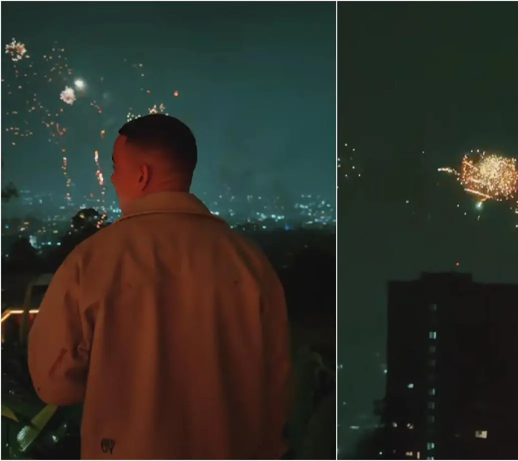 El video grabado por el cantante Daddy Yankee captó a los ocupantes de un apartamento quemando una gran cantidad de pólvora. FOTO: Cortesía