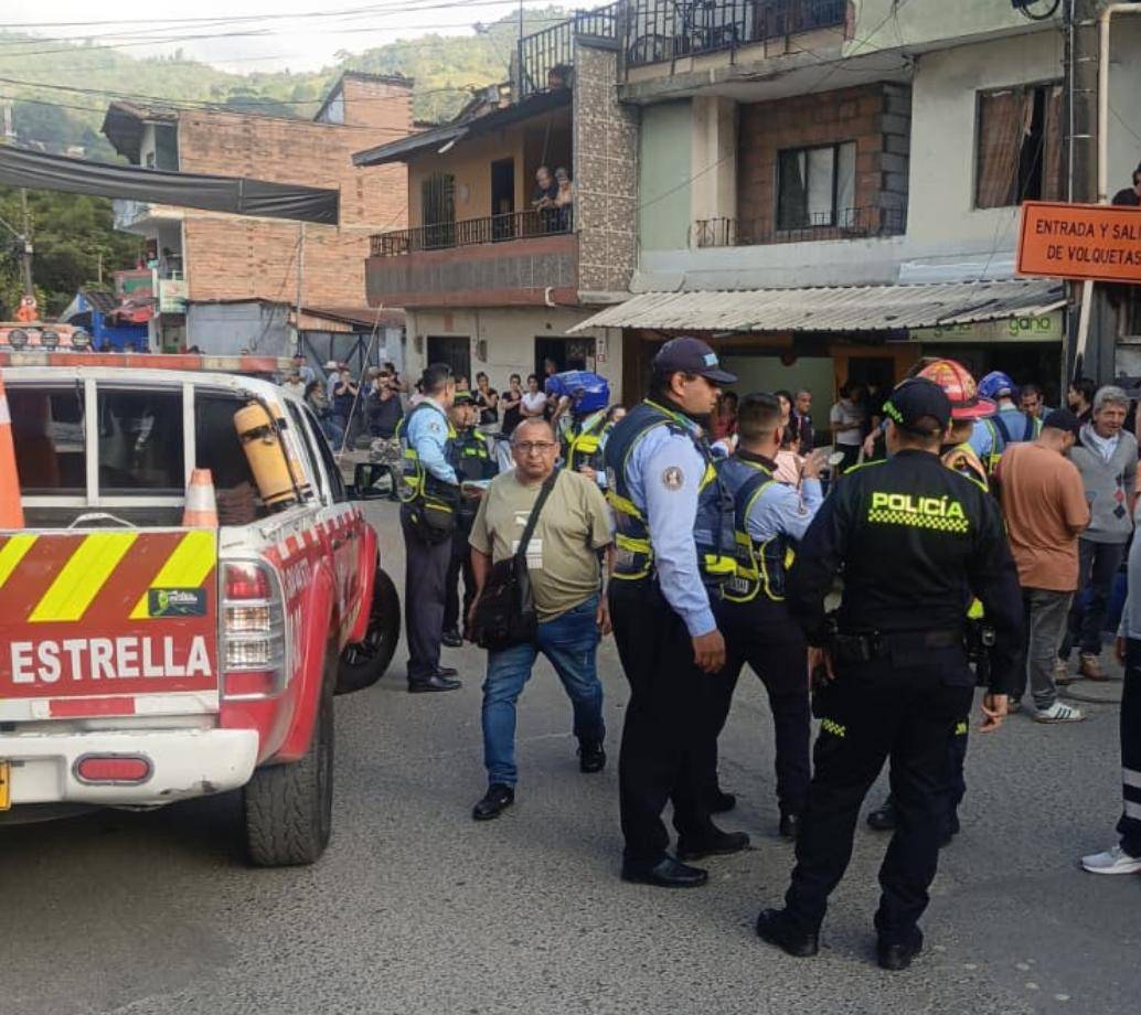 Imagen de la zona del accidente en La Tablaza, municipio de La Estrella. FOTO Denuncias Antioquia.