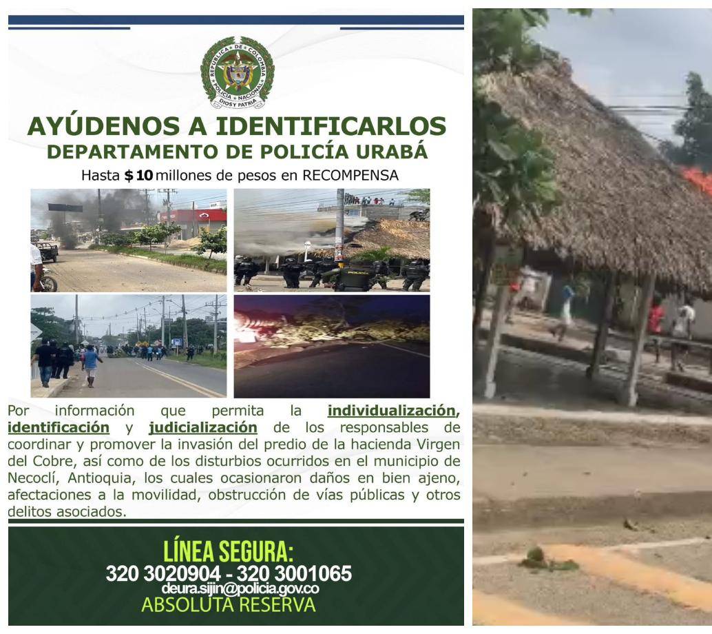Los disturbios de Necoclí en la última semana, provocaron que el municipio convocara a un consejo extraordinario de seguridad para tomar medidas. FOTO Cortesía Policía Urabá. 