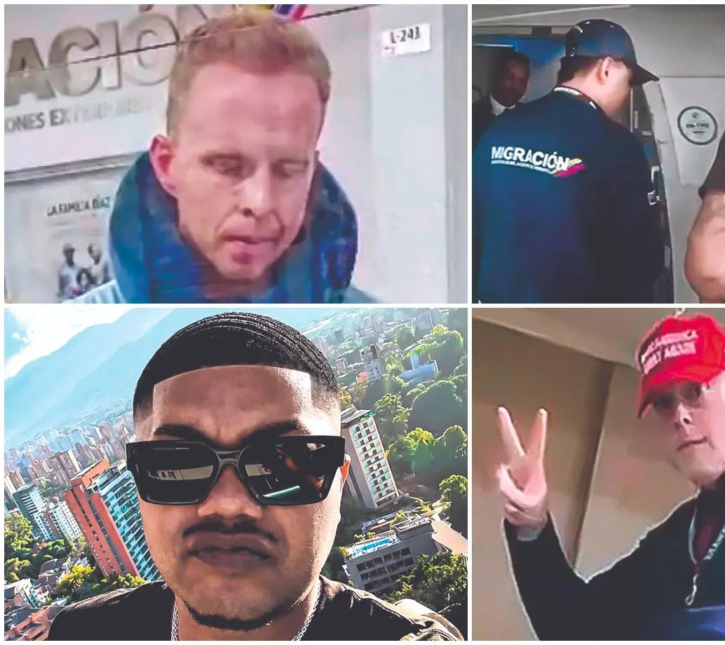 Arriba a la izquierda el ciudadano ruso, a su derecha el extranjero alemán. En la esquina inferior izquierda el “influencer” Chill Capo, y a su derecha Samuel McVey, ambos estadounidenses. FOTOS CORTESÍA Y REDES SOCIALES.