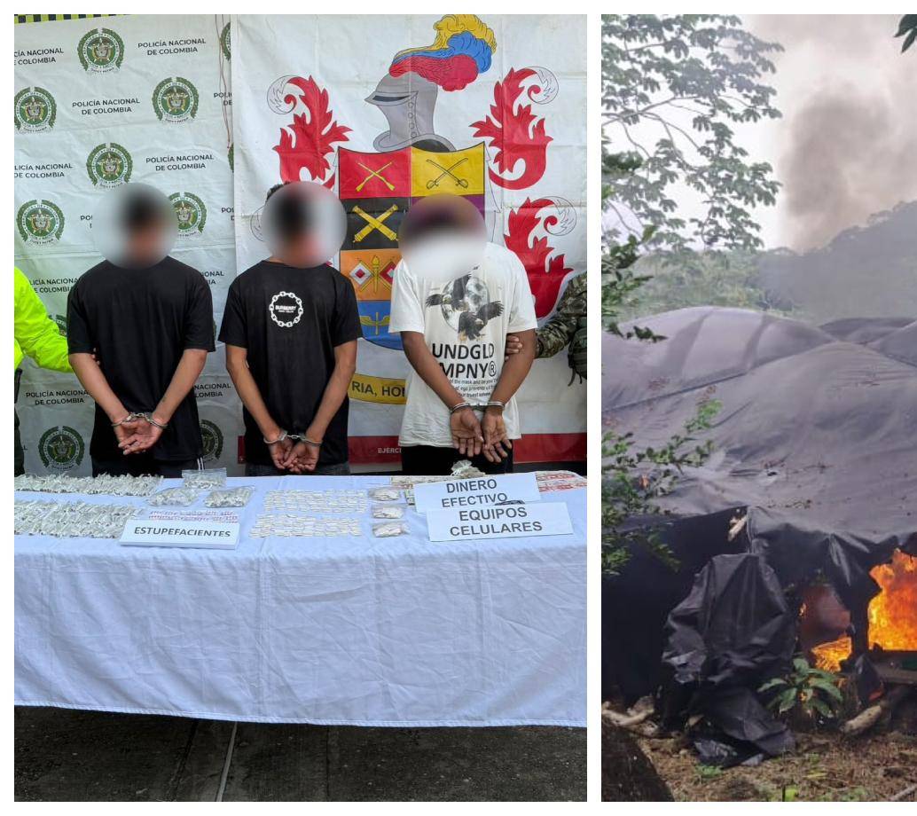 Los capturados, presuntamente y de acuerdo con las autoridades, serían integrantes del Clan del Golfo. FOTO Cortesía Séptima División del Ejército. 