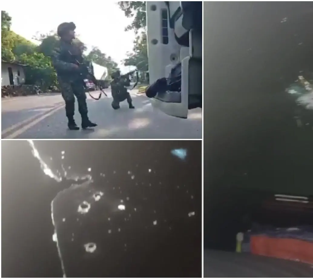 El atentado ocurrió a la altura del sector La Paulina, en jurisdicción de Valdivia. FOTOS: Cortesía Denuncias Antioquia