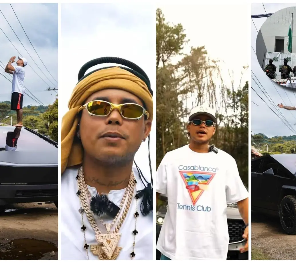 Algunas de las fotos del influencer capturado mientras anunciaba sus millonarias rifas; en la miniatura en la parte superior derecha, una toma de su detención. Imágenes tomadas del perfil de Instagram de Javier Arias Stunt y Policía Urabá.