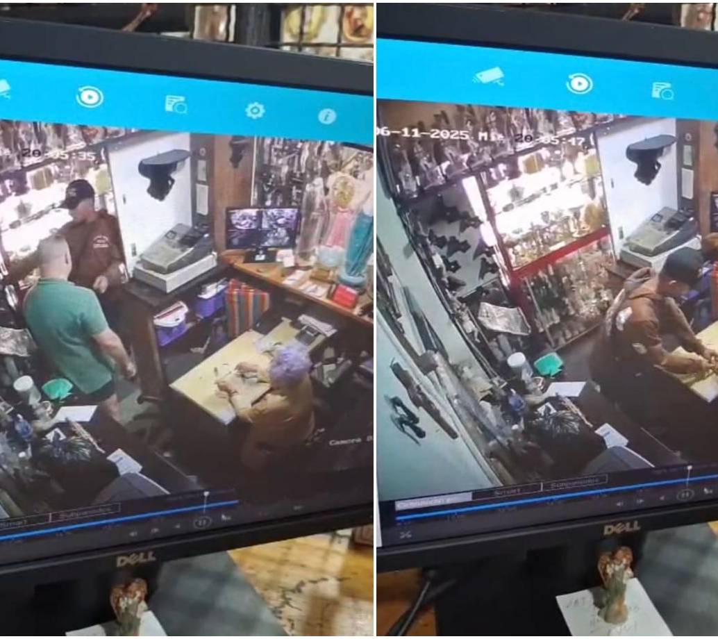 El asalto quedó registrado en las camaras de seguridad del local. FOTO: Cortesía 