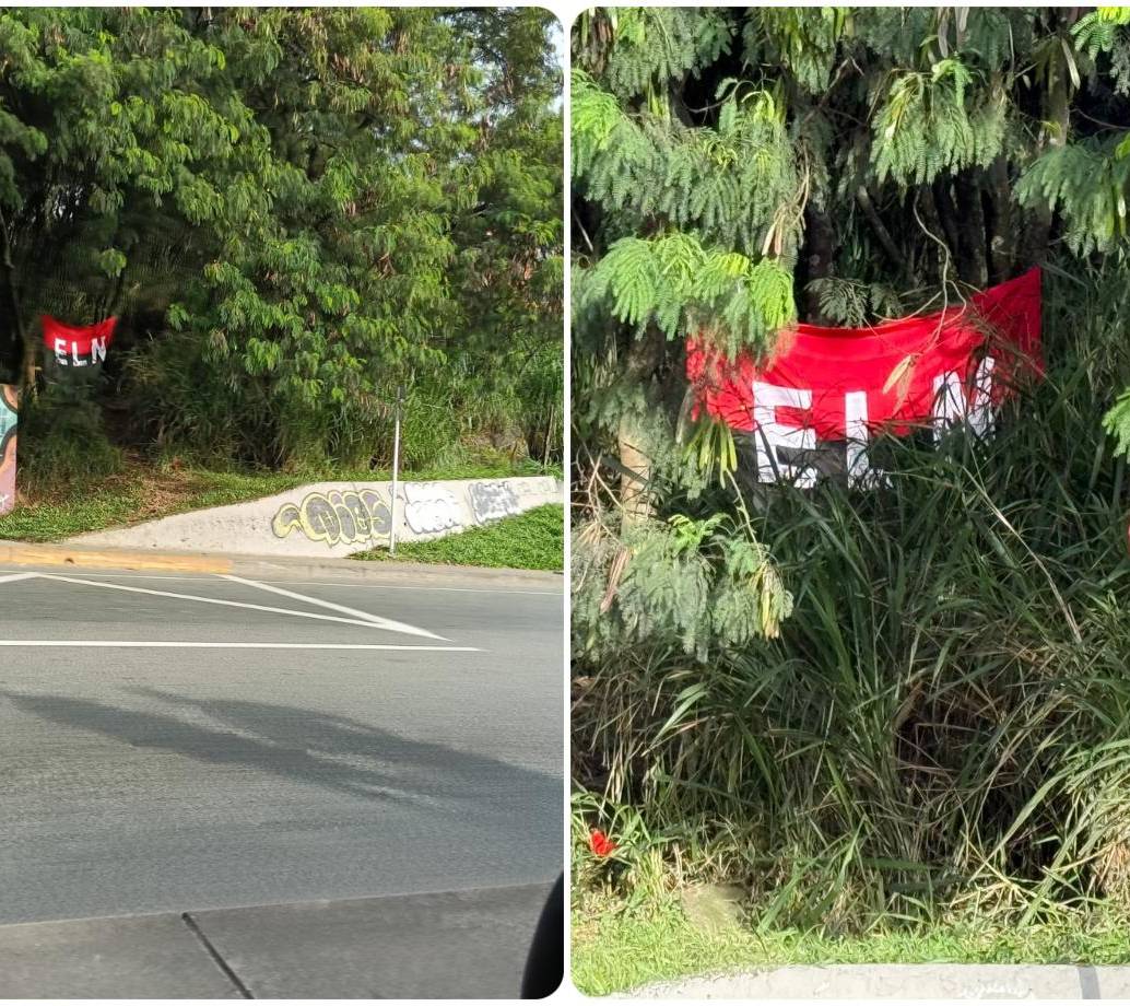 Aspecto de la bandera que fue instalada cerca de la Autopista Norte. FOTO: Cortesía