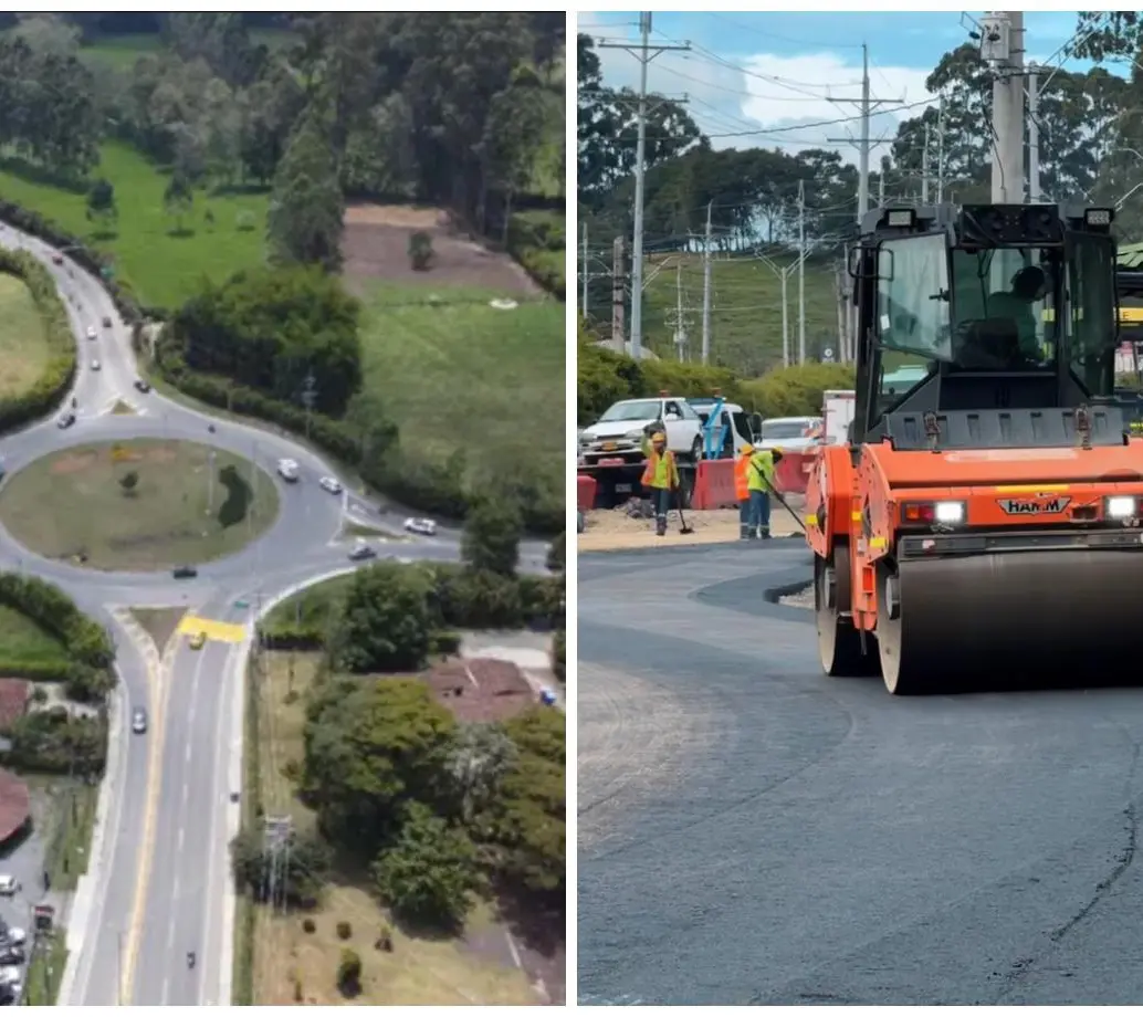 A la izquierda, la zona de intervención para la doble calzada. A la derecha, uno de los tramos que ya cuenta con capa asfáltica. FOTOS Alcaldía de La Ceja. 