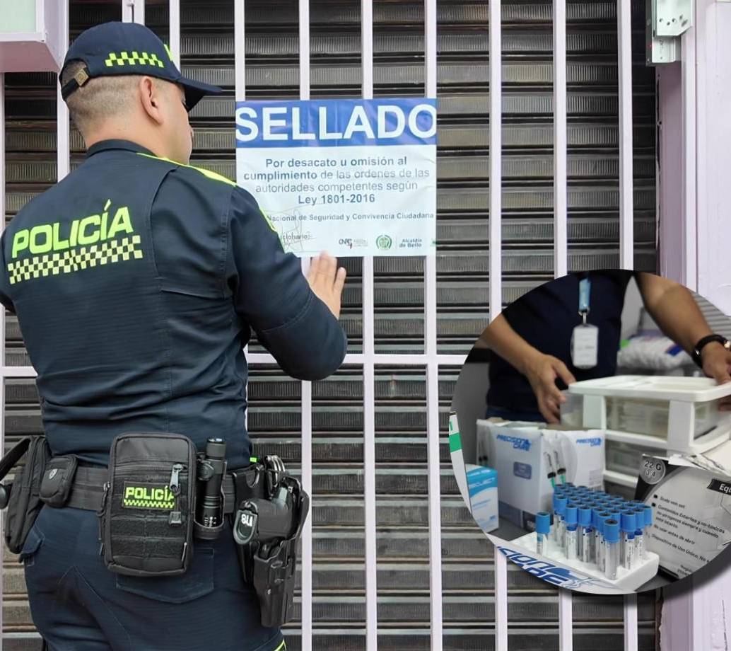 El centro estético fue cerrado por la realización de procedimientos invasivos sin cumplir con los requisitos normativos. FOTO Alcaldía de Bello.