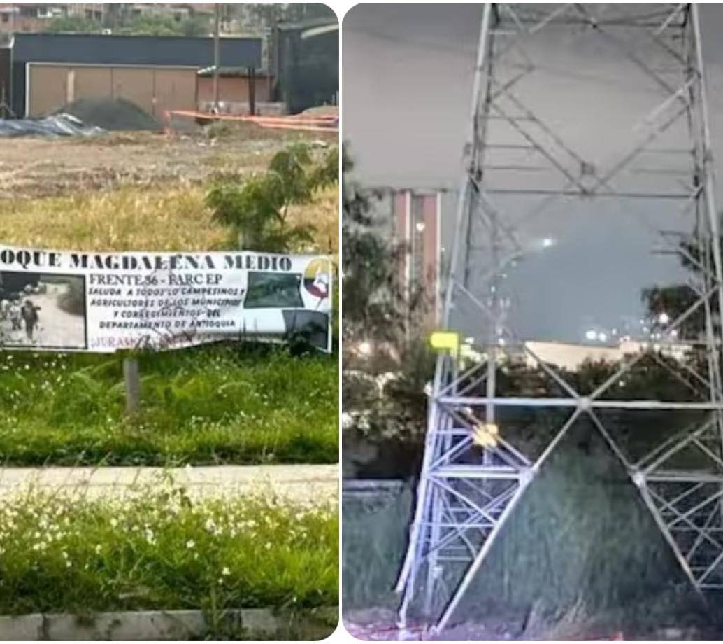En la zona aledaña, las autoridades encontraron una pancarta alusiva a las Disidencias de las Farc. FOTO: Cortesía