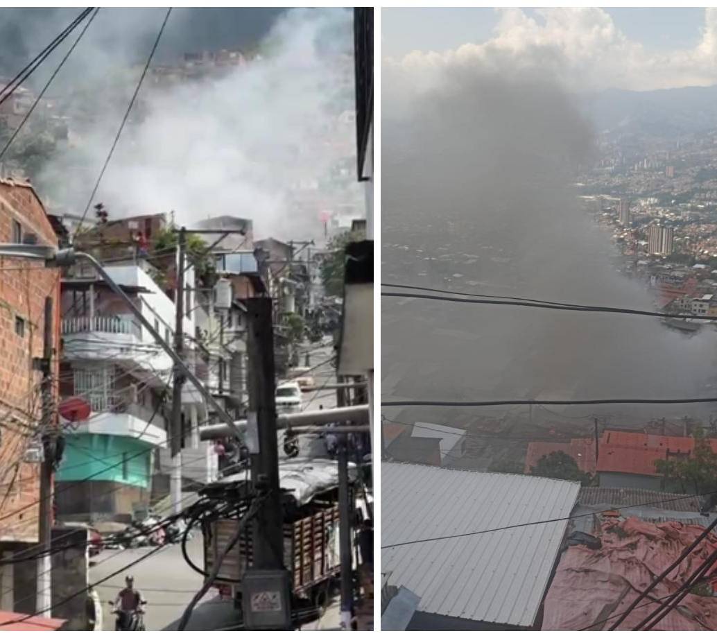 La emergencia fue vista en gran parte del nororiente de Medellín. FOTO: EL COLOMBIANO