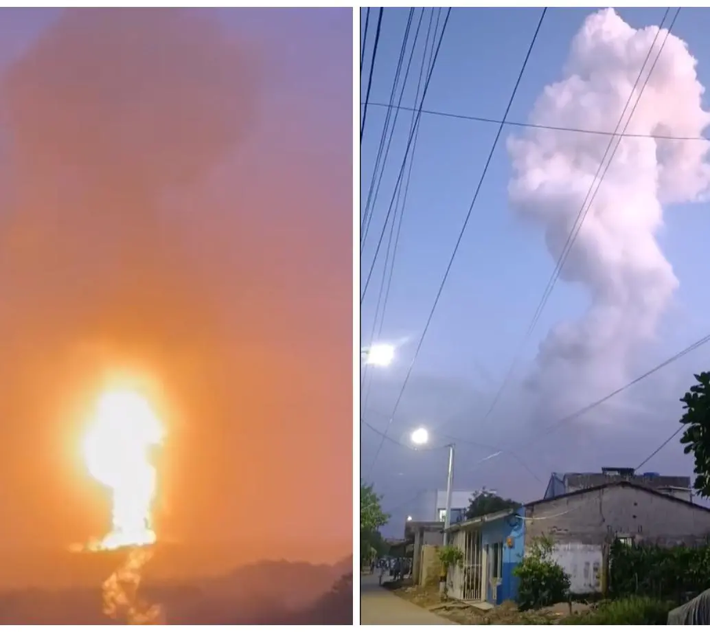 La erupción fue captada en varios videos ciudadanos. FOTOS: Cortesía