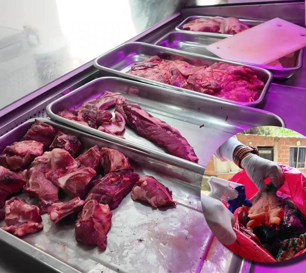 Las inspecciones se realizaron en tres carnicerías. Una de ellas fue cerrada. FOTOS Alcaldía de Bello. 