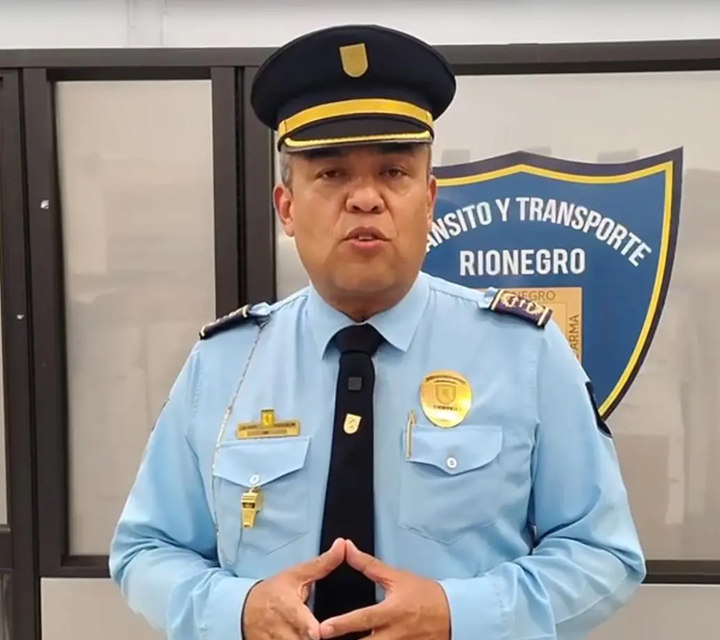 En la imagen, Luis Alberto Palacio, comandante de Tránsito de Rionegro. FOTO Alcaldía de Rionegro.