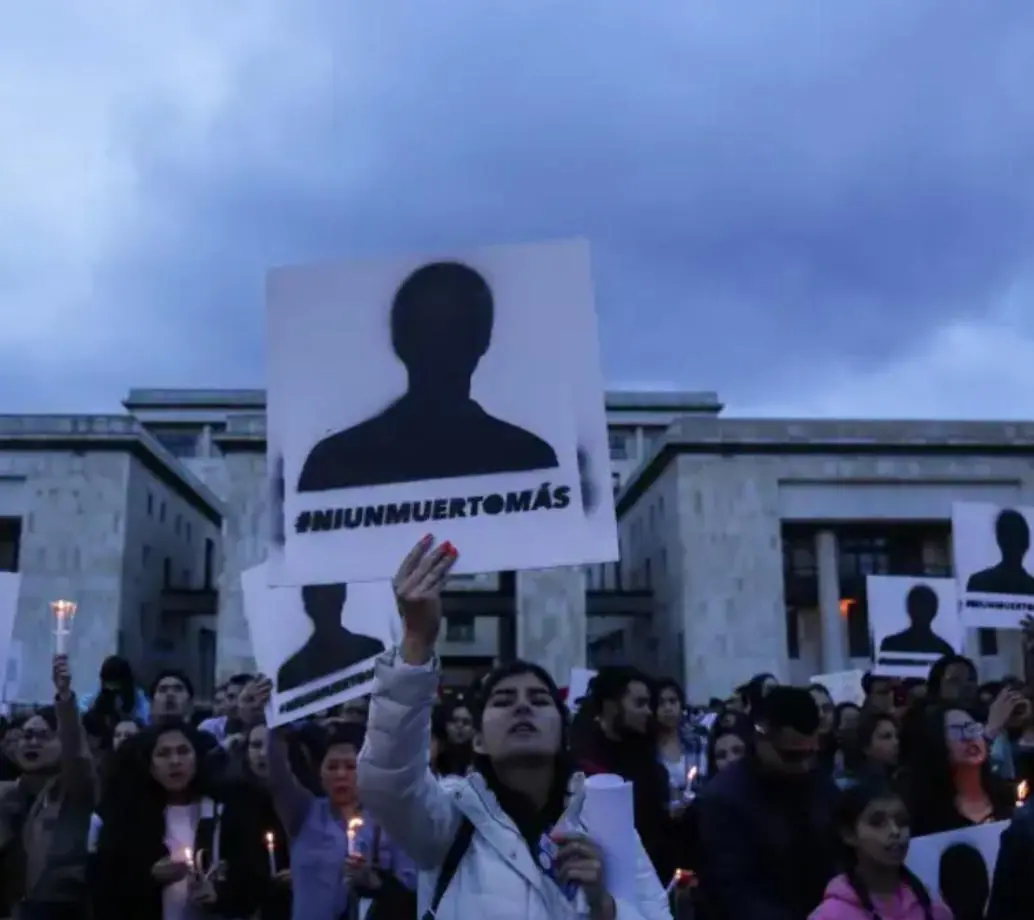 Imagen de referencia de una manifestación por el asesinato de líderes sociales en Colombia. FOTO COLPRENSA.