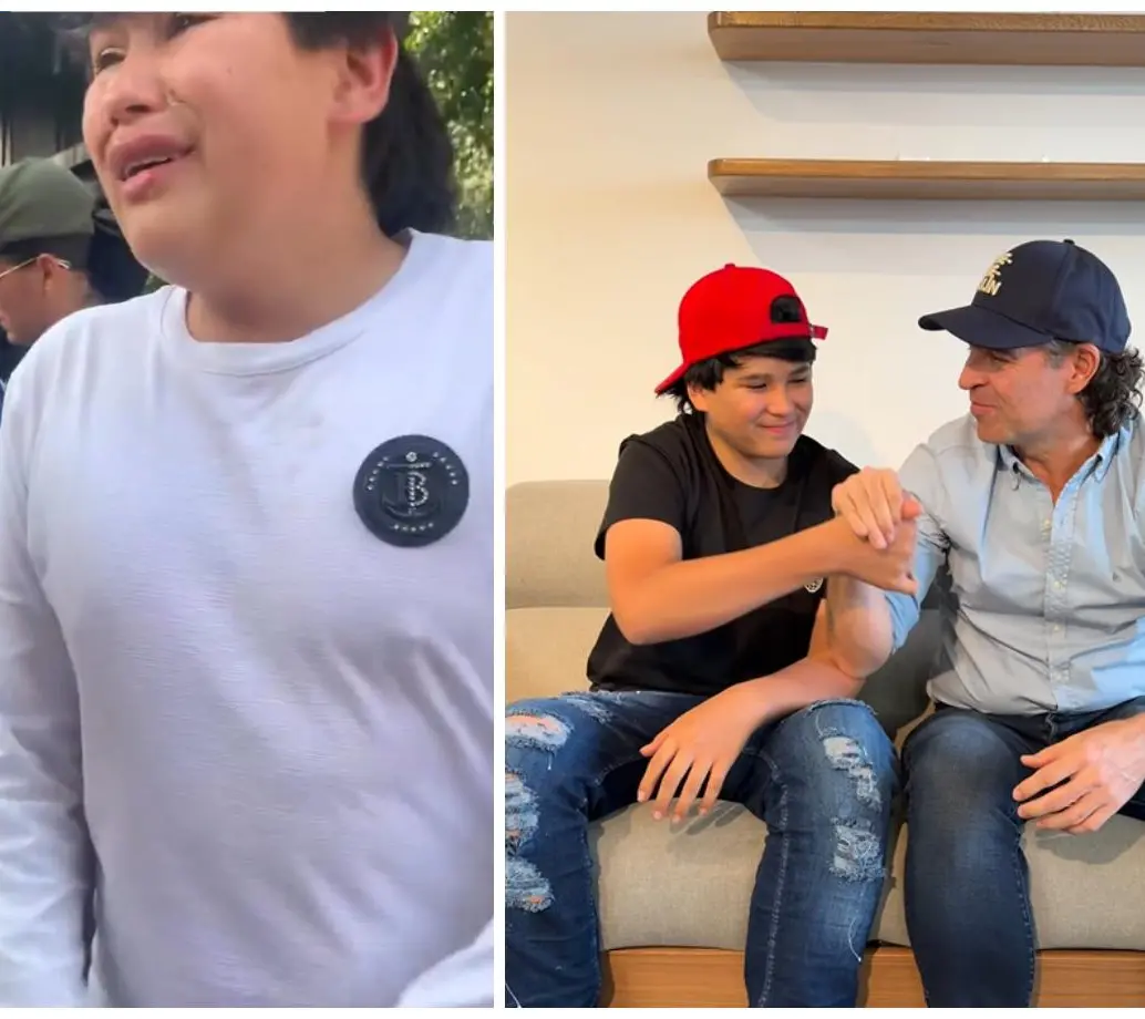 El antes y el ahora de Julián, el joven al que le quitaron su única herramienta de trabajo mientras vendía frutas en la capital antioqueña. Imágenes tomadas de redes sociales y Alcaldía de Medellín.