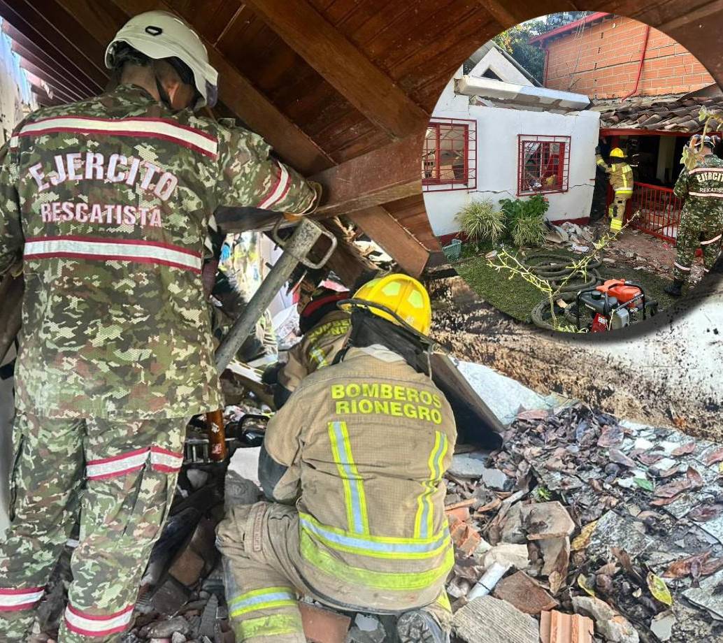 Así quedó la vivienda donde se produjo la explosión. FOTO Alcaldía de Rionegro.