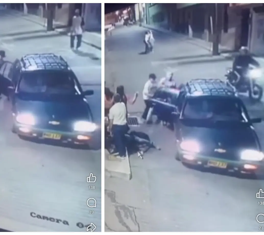 Así quedó registrado en una cámara de seguridad lo que habría sido el secuestro de un hombre. FOTO Cortesía Esterlina Informa. 