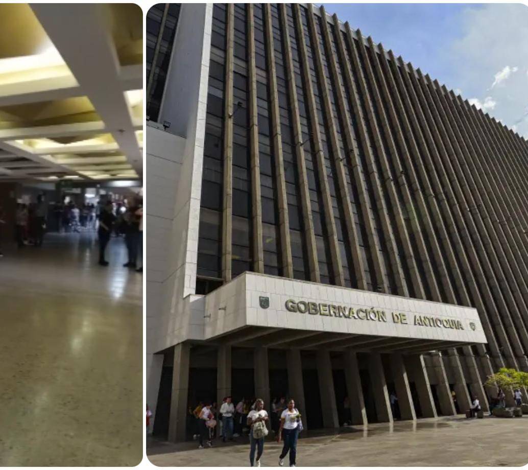 El plantón se realizó durante la mañana de este martes a las afueras de la Secretaría de Talento Humano y Servicios Administrativos de la Gobernación de Antioquia. FOTO: Cortesía y EL COLOMBIANO