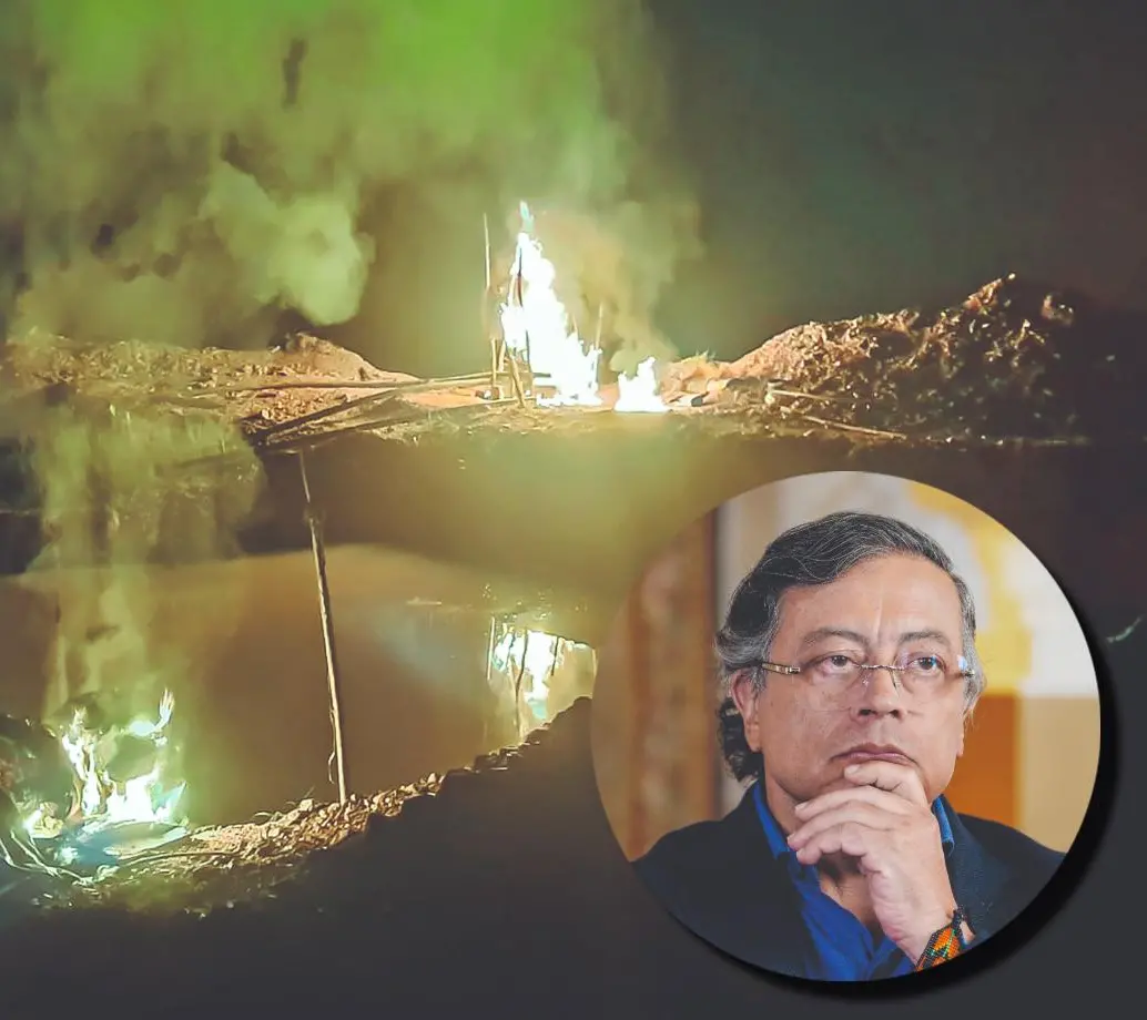 Tras un operativo en La mandinga, el Ejército señaló que en la zona se sacaban hasta $18.000 millones en oro al mes. FOTO Cortesía.
