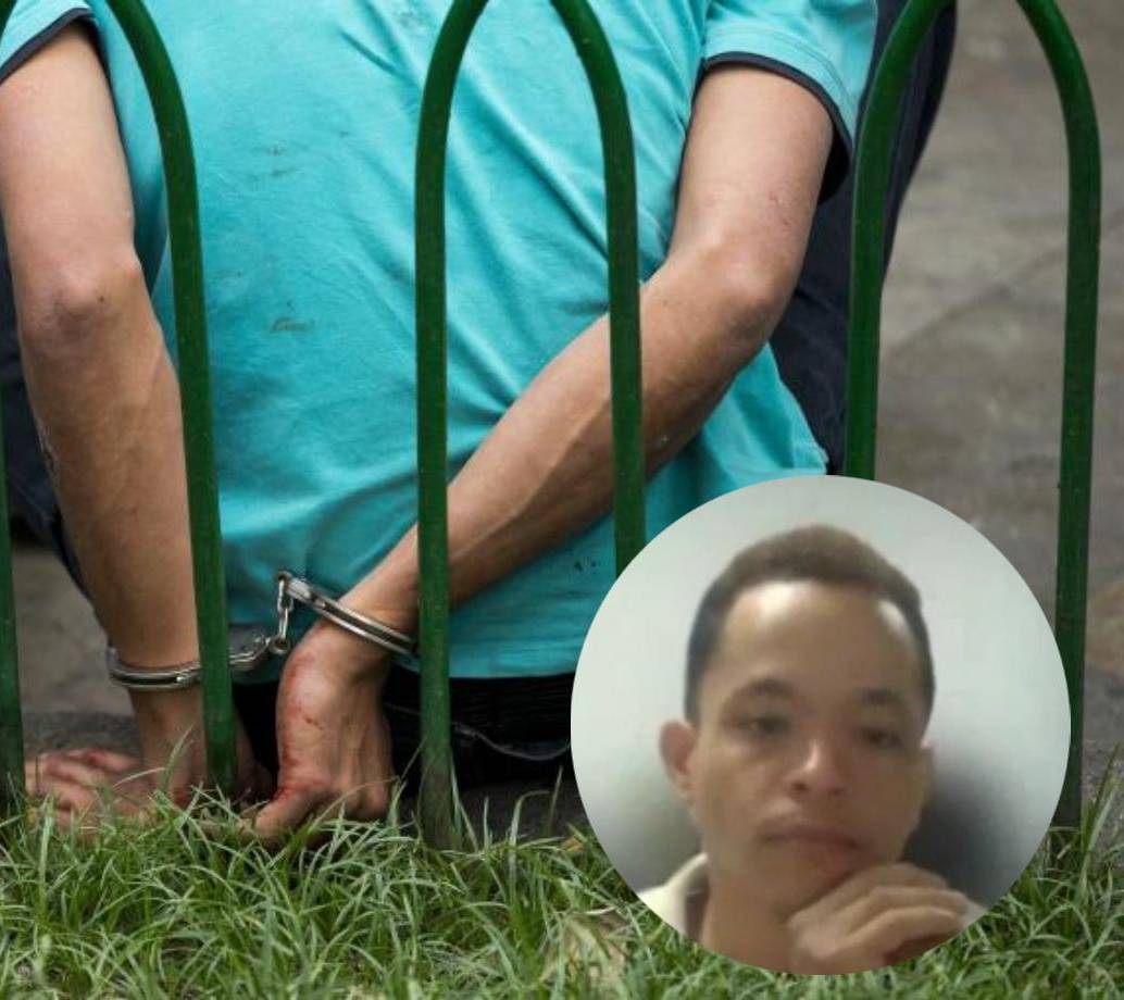 La imagen de fondo, una referencia de un capturado en el barrio Manrique. En la parte inferior derecha, en miniatura, el hombre judicializado. FOTOS Jaime Pérez y Fiscalía General de la Nación. 