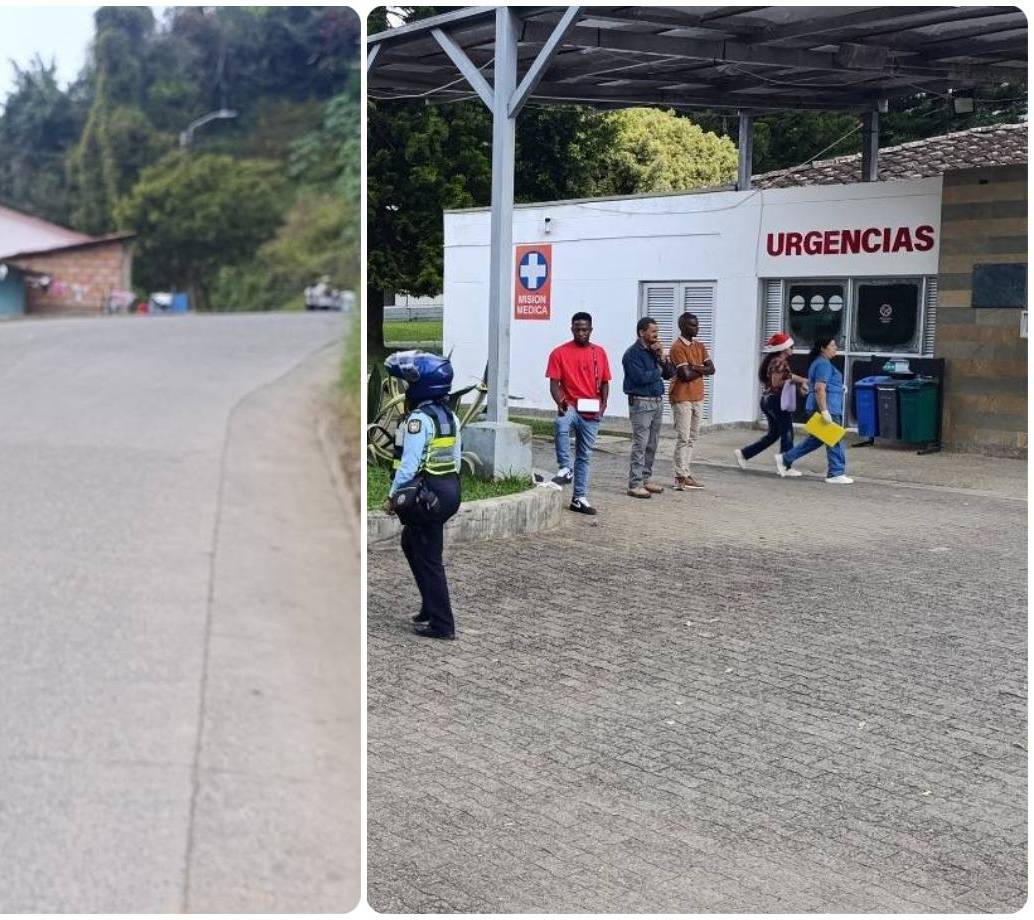 Tras caer del camión, los dos menores de edad fueron trasladados al Hospital Iván Restrepo Gómez y de allí a Medellín. FOTO: Cortesía Fer Campillo