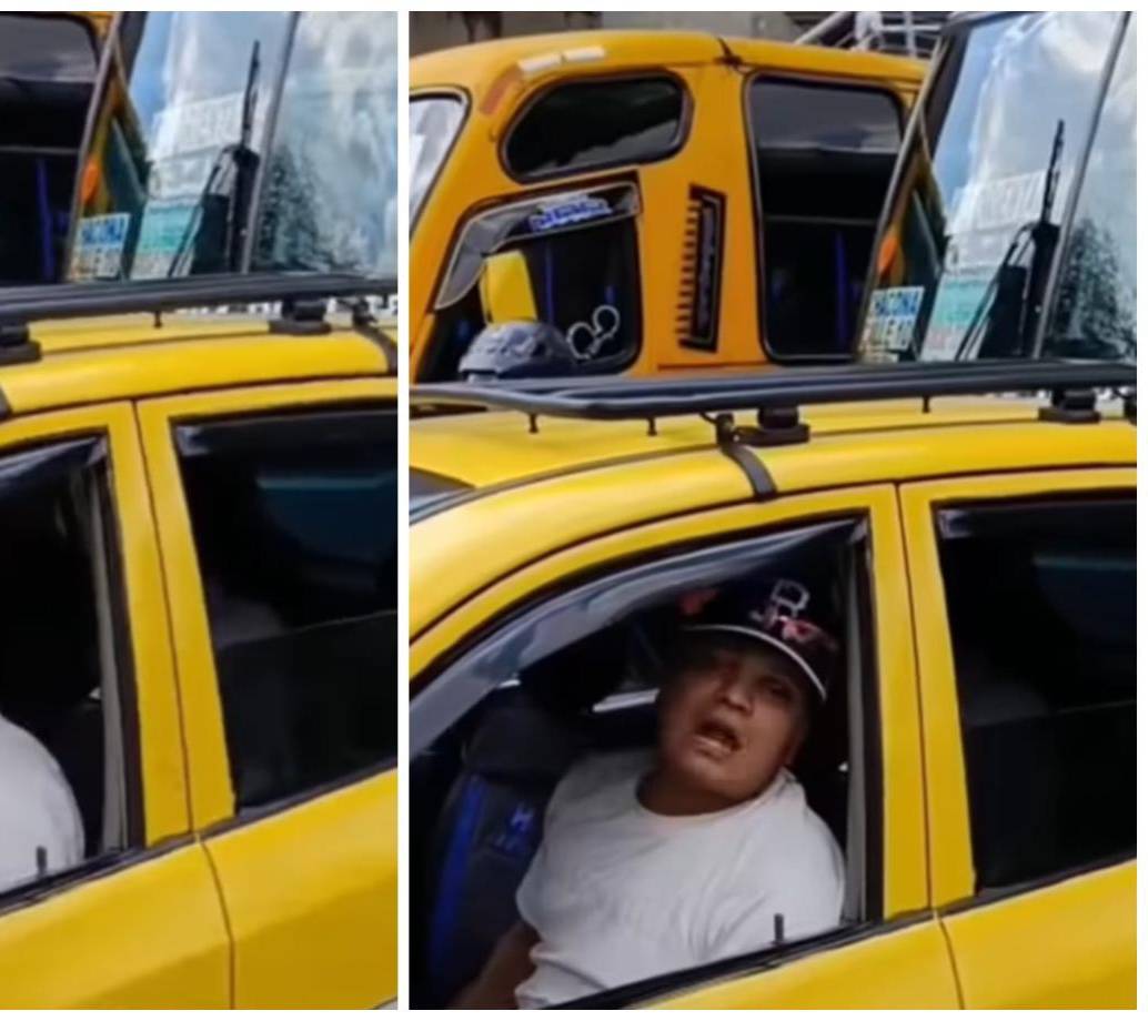El taxista involucrado en el hecho de intolerancia a la altura del centro comercial San Diego, en Medellín. FOTOS Denuncias Antioquia.