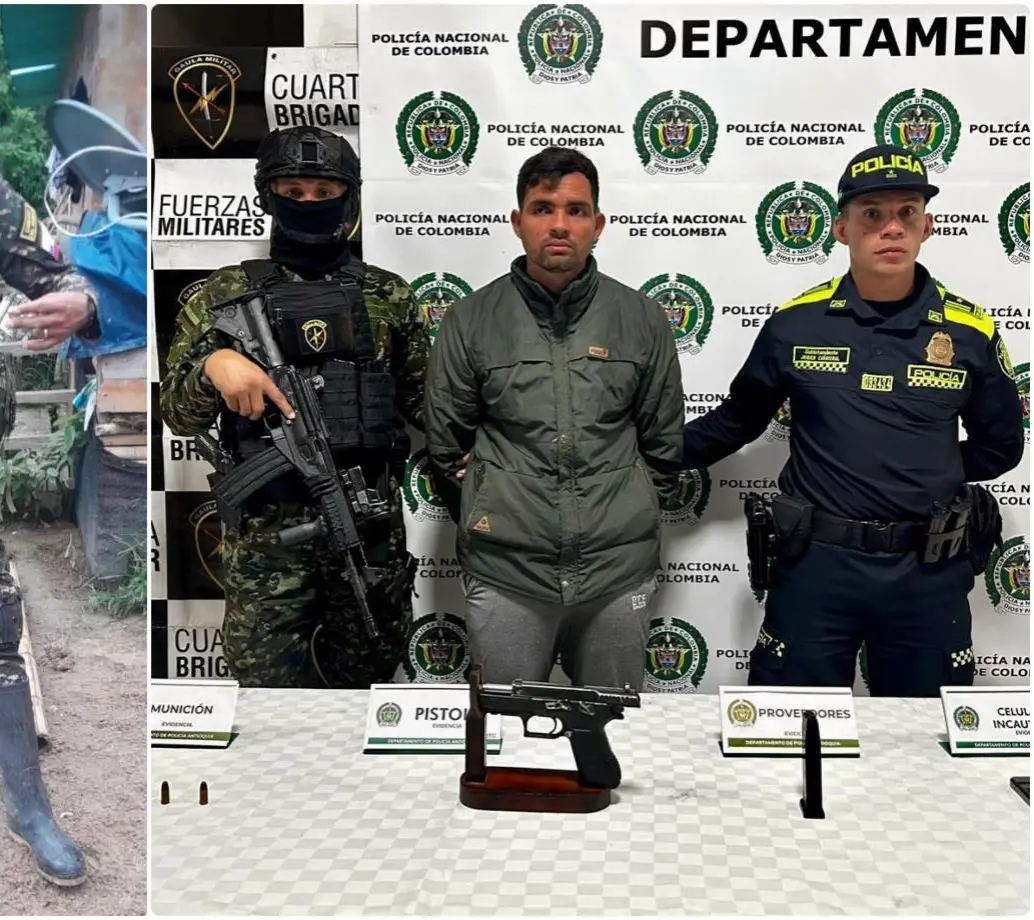 Alias Richard fue capturado en el municipio de Yarumal. FOTO: Cortesía Ejército