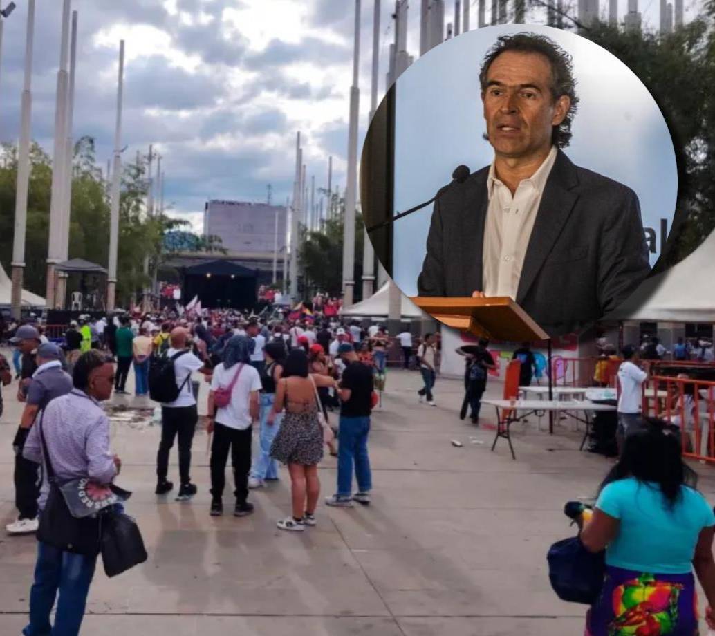 De foto principal, una toma de la concentración el pasado viernes 1 de mayo por el Día de Trabajo en Medellín; en miniatura, el alcalde Federico Gutiérrez. FOTOS EL COLOMBIANO. 