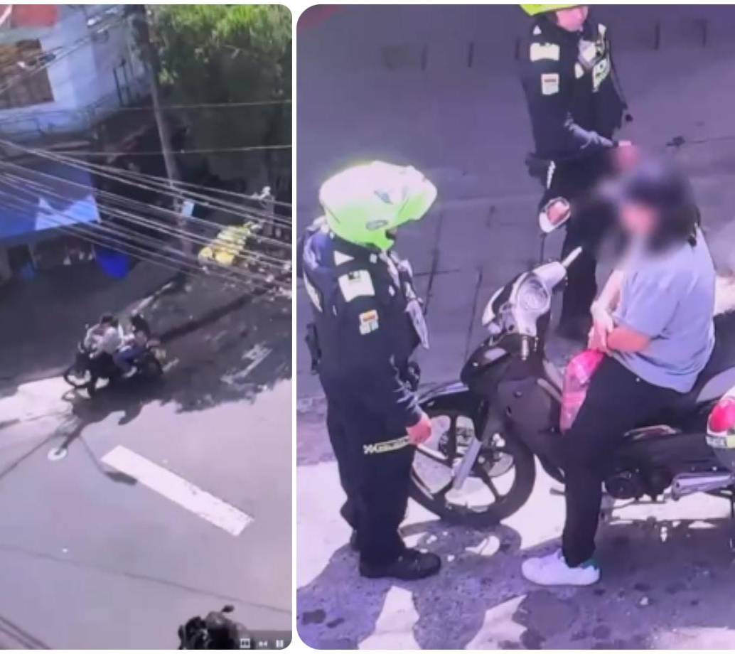 La mujer fue interceptada por la Policía cuando se movilizaba por el barrio Brasilia. FOTO: Cortesía Secretaría de Seguridad