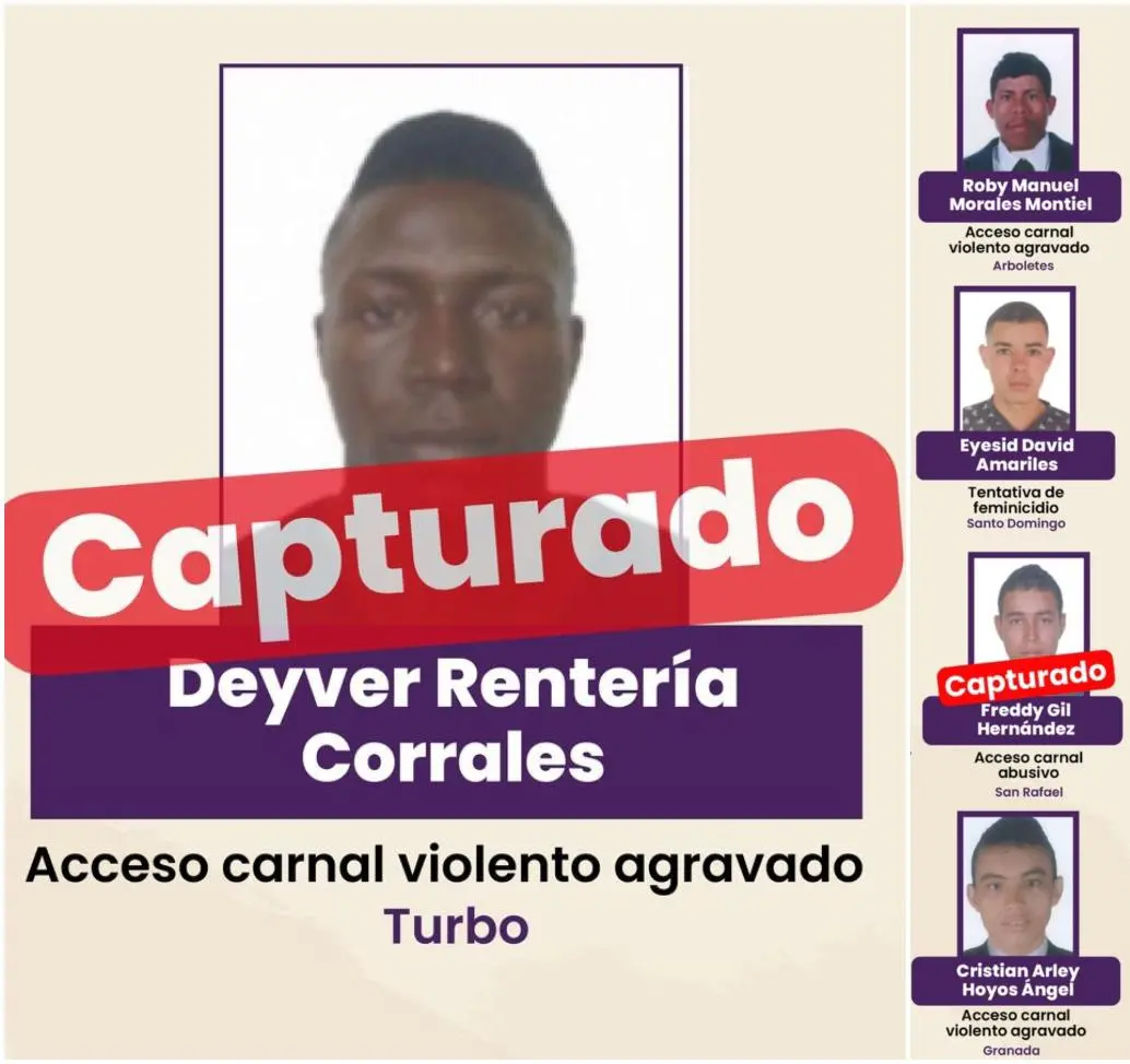 El sujeto, identificado como Deyver Corrales Rentería, era requerido por el delito de acceso carnal violento en contra de una menor de edad. FOTO: Cortesía Gobernación de Antioquia